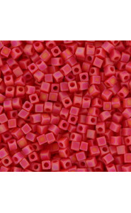 Miyuki square - cubes 1.8mm Beads - Opaque red matted ab SB18-407FR